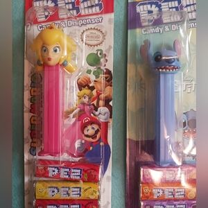 Pez Dispenser Lot: Super Mario Princess Peach & STITCH
